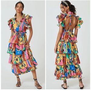 LOVE THE LABEL Mix Print Midi Dress Size Large NEW